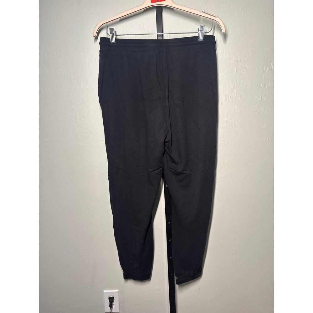 Eileen Fisher Stretch Jersey Knit Jogger Pants Womens M Black Drawstring Lounge - Picture 3 of 6